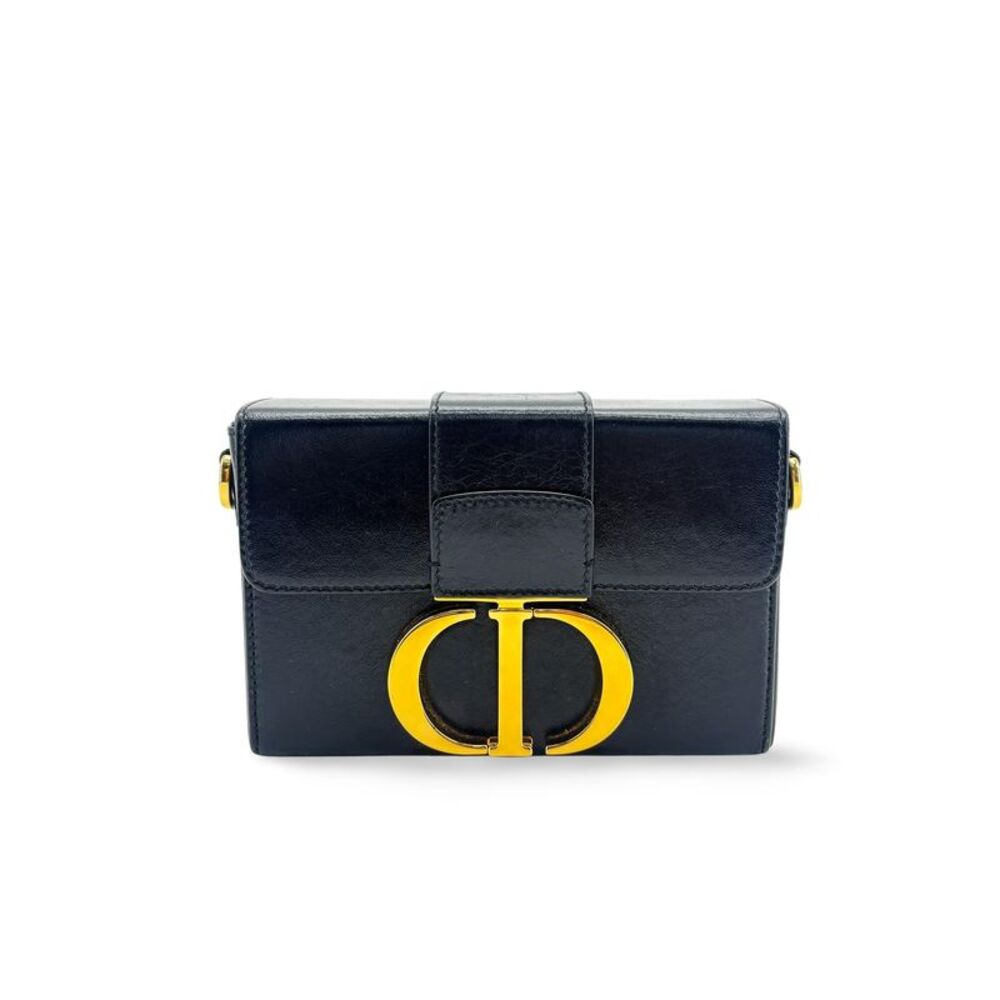 Dior 30 Montaigne Box Bag Black with Gold Hardware